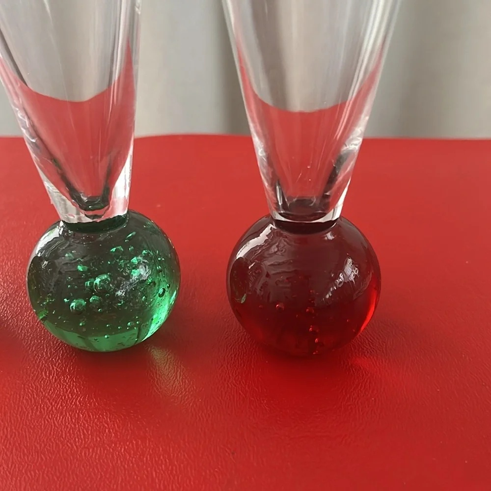 Vintage MCM Bullicante Bubble Ball Bottom Base Cordial Shot Glasses Set of Four
